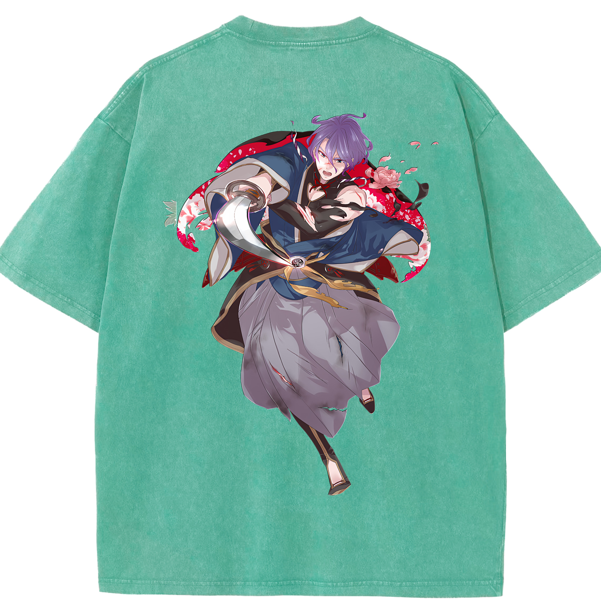 （画像用） 刀剣乱舞 Touken Ranbu 綿100% ヴィンテージ風 半袖Tシャツ（背面プリント）